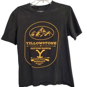 Yellowstone Dutton Ranch Montana Graphic T-Shirt Mens Medium Black Gold 2021